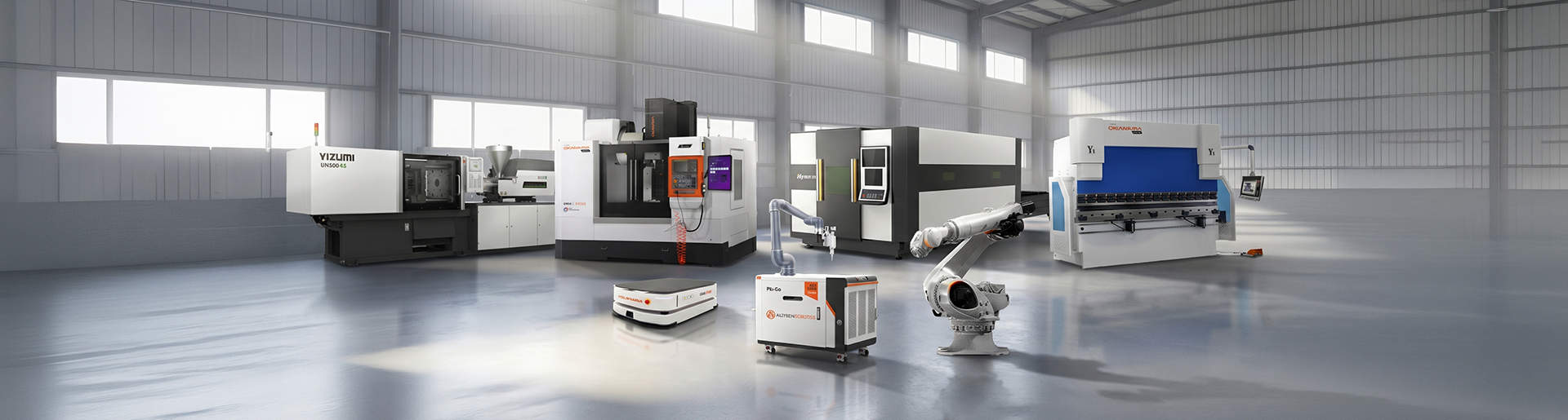 Portfólio de soluções industriais Alltech: usinagem, automação, robótica, corte e conformação, intralogística e packaging